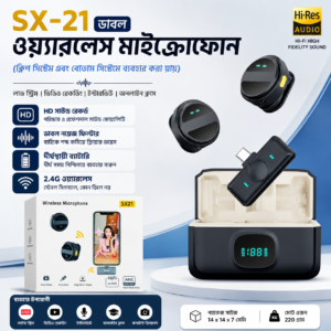SX21 Premium Wireless Microphone with Magnetic Attachment – Conference, Vlog & Interview Recording Mic