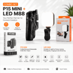 Content Creator Pro Combo : P15 MINI Pocket Monopod Tripod & M88 LED Light