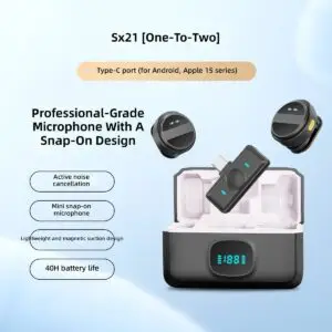 SX21 Premium Wireless Microphone with Magnetic Attachment – Conference, Vlog & Interview Recording Mic