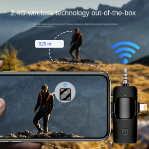 F11-2 Professional Dual Wireless Lavalier Microphone – 3-in-1 Compatible for iPhone, Android & Camera