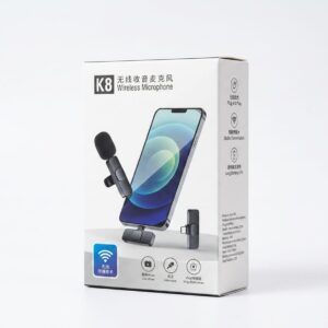 Professional Interview Kit Combo – Microphone Holder with Logo Box + K8 Wireless Microphone