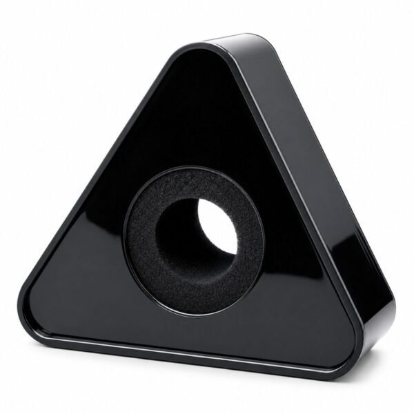 Triangle Logo Box – Premium Black Mic Flag Cube for Interview, Podcast, YouTube & Broadcast Microphones