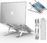 7-Level Adjustable Foldable Aluminium Laptop Stand for Laptops & Tablets - Silver Color