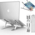 7-Level Adjustable Foldable Aluminium Laptop Stand for Laptops & Tablets - Silver Color