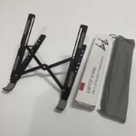 7-Level Adjustable Foldable Aluminium Laptop Stand for Laptops & Tablets - Black Color - Image 2