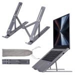 7-Level Adjustable Foldable Aluminium Laptop Stand for Laptops & Tablets - Black Color - Image 3