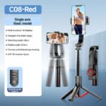 C08 3-in-1 Wireless Selfie Stick Gimbal Stabilizer with Tripod & Anti-Shake Phone Holder - Image 3
