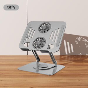 Premium Aluminium 360° Rotating Laptop Stand with Cooling Fan | Ultra Strong Adjustable Ergonomic Laptop Holder