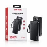 VEN-DENS VD-PB058 10000mAh High-Quality Power Bank with Built-in Charging Cable