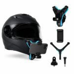 Universal Helmet Chin Mount with Mobile Holder | Action Camera & Smartphone Mount for Motorcycle Vlogging