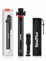 NeePho NP-Z1 5.6ft Extendable Selfie Stick Tripod with Wireless Remote & Phone Holder – Foldable Vlog, Live Streaming & Content Creator Stand
