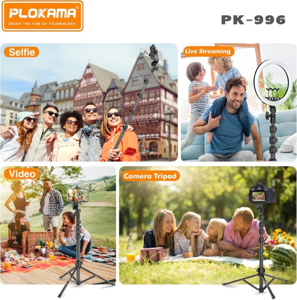 Plokama PK-998 Professional 7FT Multifunctional Tripod Stand - Image 5