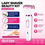 SN-8866 Professional Lady Shaver Beauty Kit 4-in-1 USB Rechargeable Electric Hair Remover for Face, Legs, Underarms & Bikini - Image 4