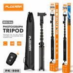 Plokama PK-998 6.5ft Professional Extendable Tripod Stand for Mobile & Camera with Remote & Carrying Bag