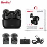 NeePho NP-60 Dual Wireless Lavalier Microphone with DSP Noise Reduction | 2.4GHz Wireless Mic