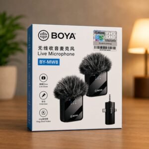BOYA BY-MW8 Wireless Microphone System | 3-in-1 Modes (Noise Reduction, Reverb & Normal)