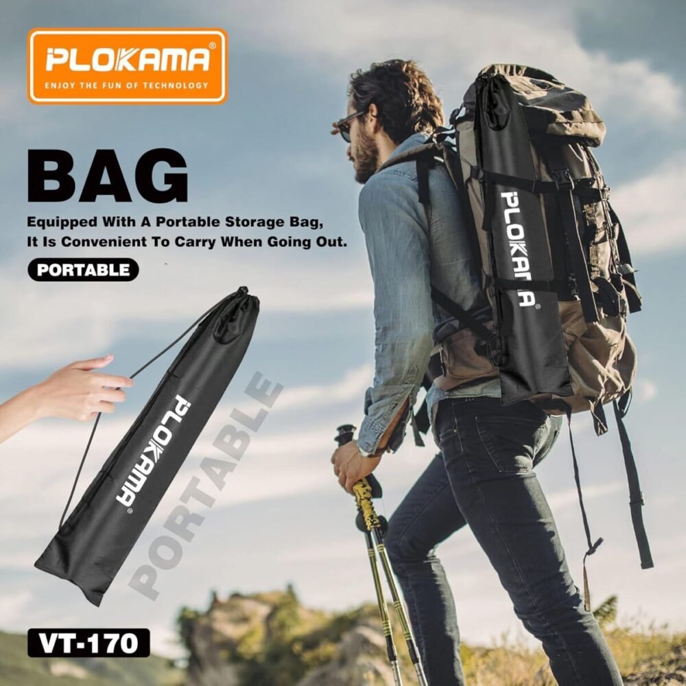 PLOKAMA VT-170 Professional 67 Inch Mobile & Camera Tripod Stand with Remote Control - Image 2