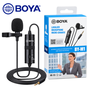 BOYA BY-M1 Professional Omnidirectional Lavalier Microphone – Clip-On Mic for Smartphone, DSLR, Camera & Video Recording