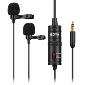 BOYA BY-M1DM Dual Lavalier Microphone for 2-Person Interviews & Video Recording