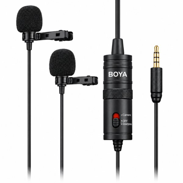 BOYA BY-M1DM Dual Lavalier Microphone for 2-Person Interviews & Video Recording