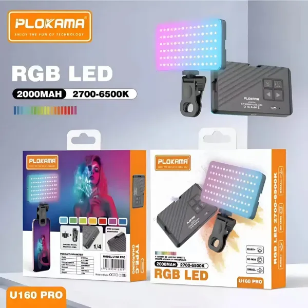 PLOKAMA U160 PRO RGB Portable LED Light for Photography, Videography & Content Creation - Image 5