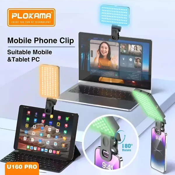 PLOKAMA U160 PRO RGB Portable LED Light for Photography, Videography & Content Creation - Image 3