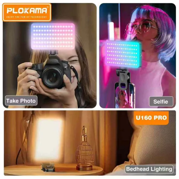 PLOKAMA U160 PRO RGB Portable LED Light for Photography, Videography & Content Creation - Image 2