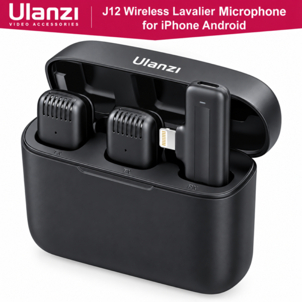 Original Ulanzi J12 Wireless Lavalier Microphone – For iPhone & Android