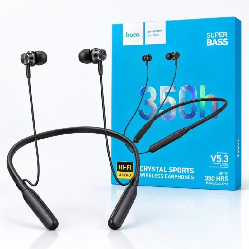 HOCO Premium Wireless Bluetooth Neckband – 350 Hours Long Battery Life