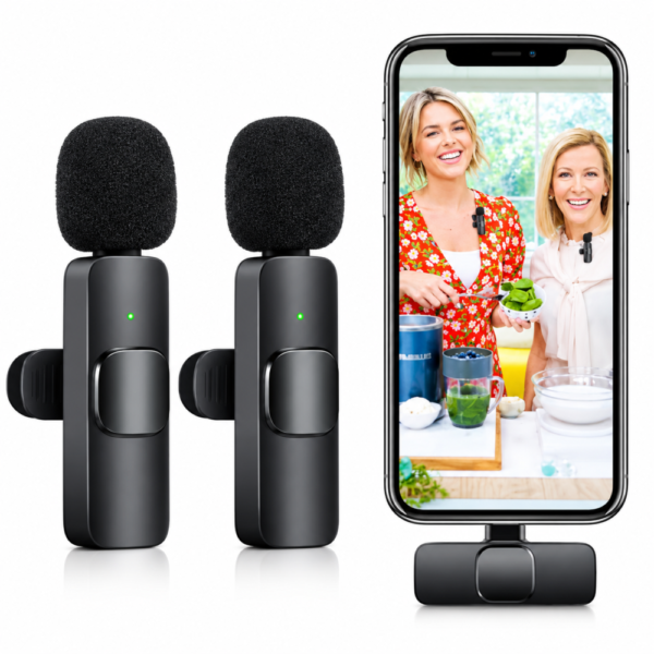 K9 Dual Wireless Microphone for Iphone and Android
