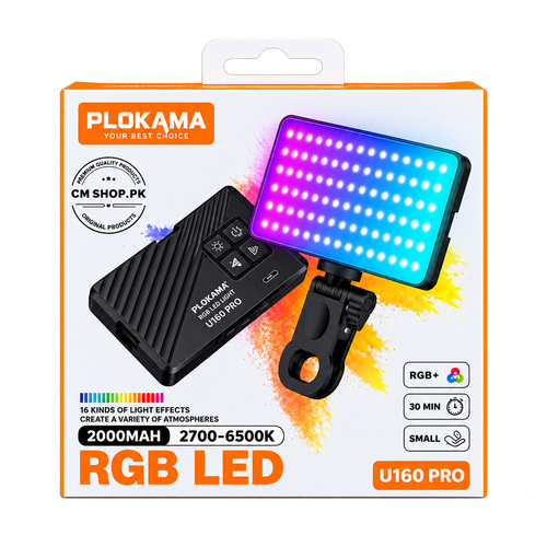 PLOKAMA U160 PRO RGB Portable LED Light for Photography, Videography & Content Creation